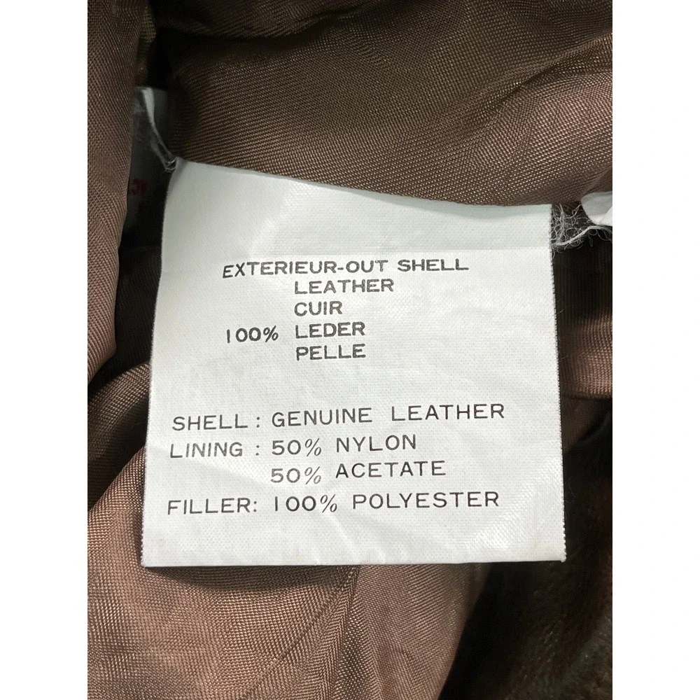 Vintage Verri Pelle Leather Jacket Mens 42 Brown Good Asymmetrical Zip Aviator